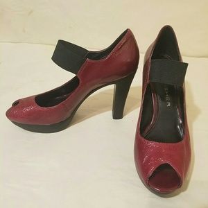 Marc Fisher Burgundy Peep Toe Heel w/ Ankl…